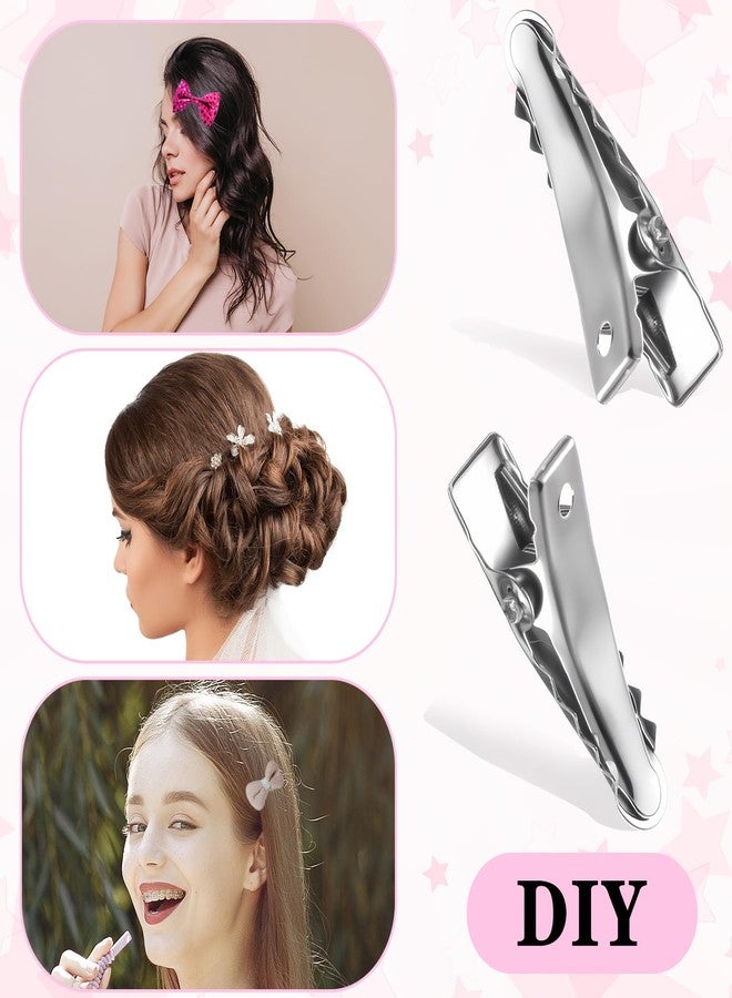 Josojoou 160Pcs Small Metal Alligator Hair Clips 0.94Inch Sliver Mini Alligator Clip Flat Hair Bow Clips for Sectioning Hairs Styling And Sectioning Hairdressing DIY Crafts - Image 5